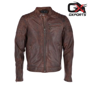 Ioannina Vintage Brown Biker Leather Jacket