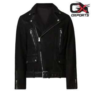 Men Orlando Black Leather Biker Jacket