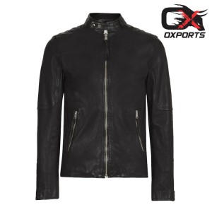 Men York Black Leather Jacket
