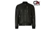 Black Kauai Leather Bomber Jacket
