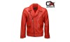 Tallinn Red Biker Leather Jacket