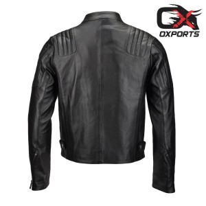 Vegetable Tanned Ribbed Leather Jacket Black : Vespa