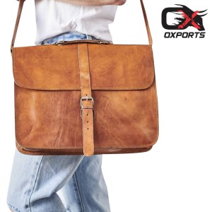 15" Personalized Leather Laptop Bag