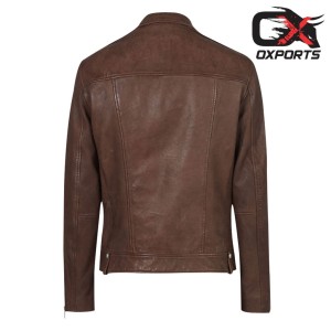 Birmingham Dark Brown Leather Biker Jacket