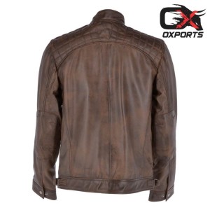 Copenhagen Brown Biker Leather Jacket 