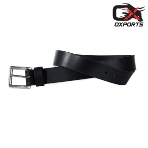 Oxports Genuine Leather Black Belt For Men