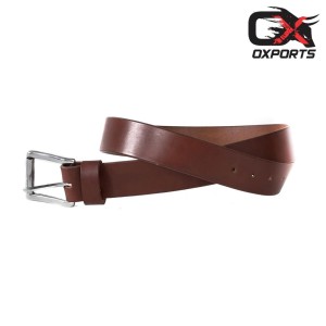 Oxports Dark Brown Genuine Leather Belt For Men
