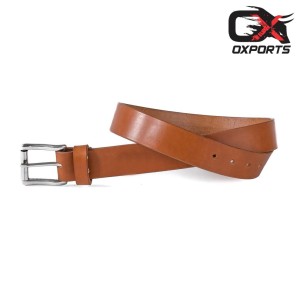 Oxports Light Brown Genuine Leather Belt For Men